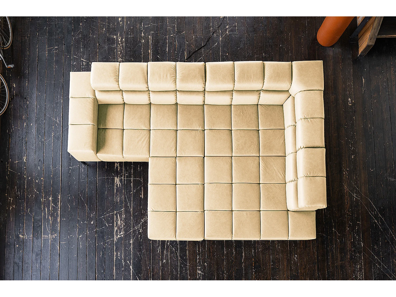 Hoekbank - Beige Leer - NELSON