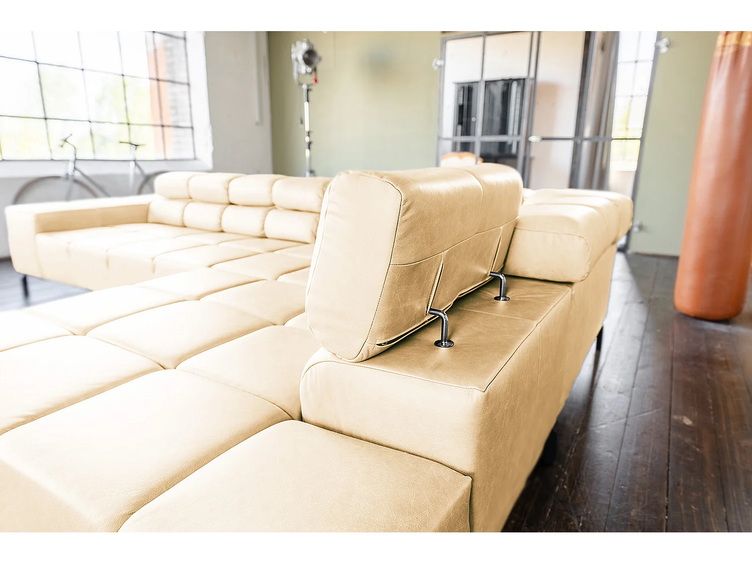 Hoekbank - Beige Leer - NELSON