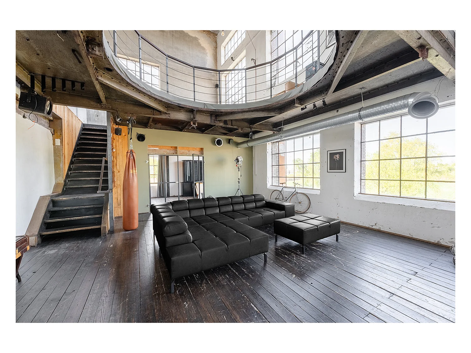 Sofá esquinero - Negro piel - NELSON