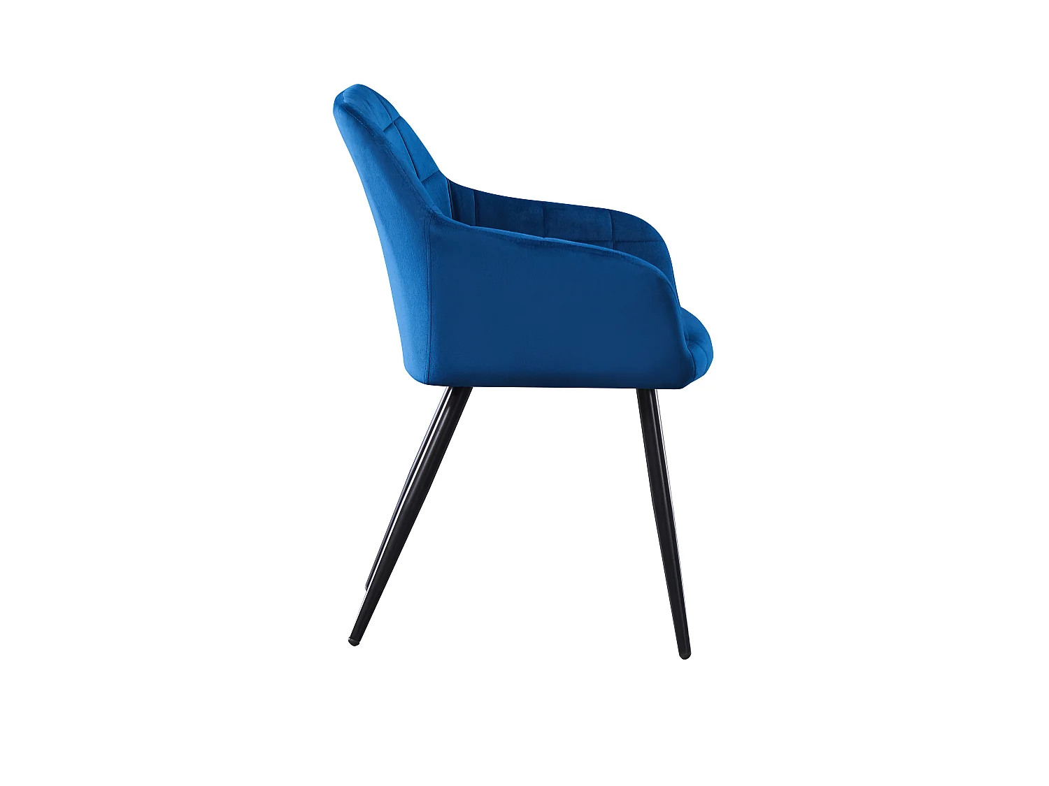 Set aus 2 Camden Esszimmerstühlen – Samt gepolstert mit Metallbeinen – Blau