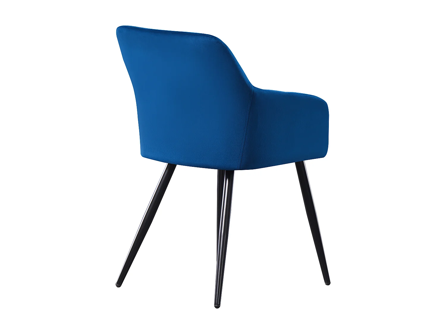 Set aus 2 Camden Esszimmerstühlen – Samt gepolstert mit Metallbeinen – Blau