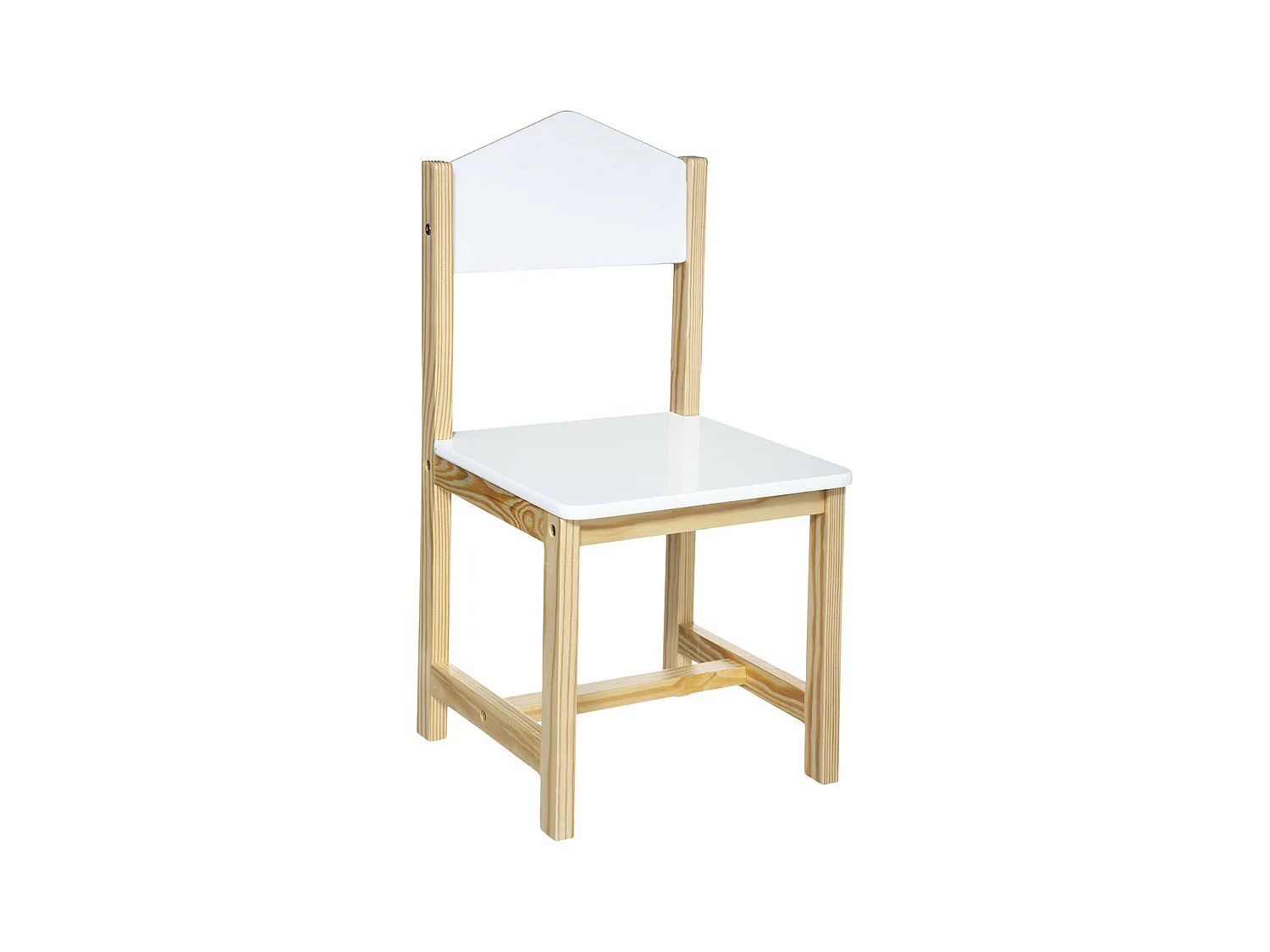 Chaise pour Enfant en bois blanc et naturel H 59 cm
