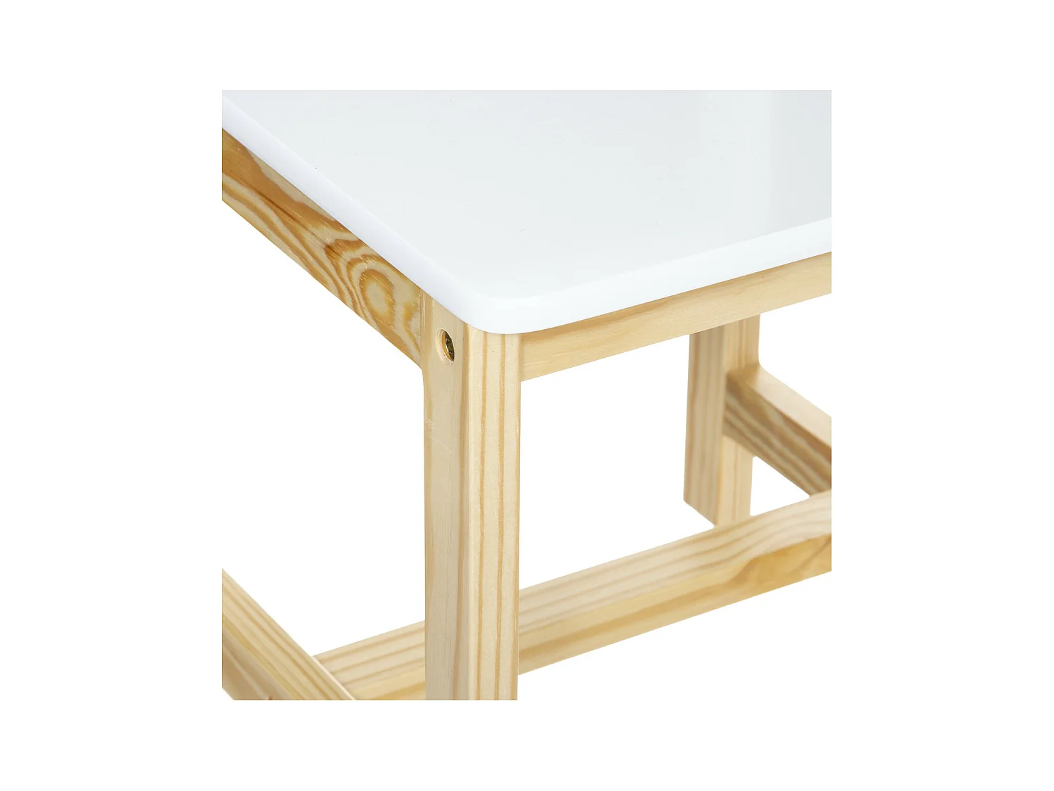 Chaise pour Enfant en bois blanc et naturel H 59 cm