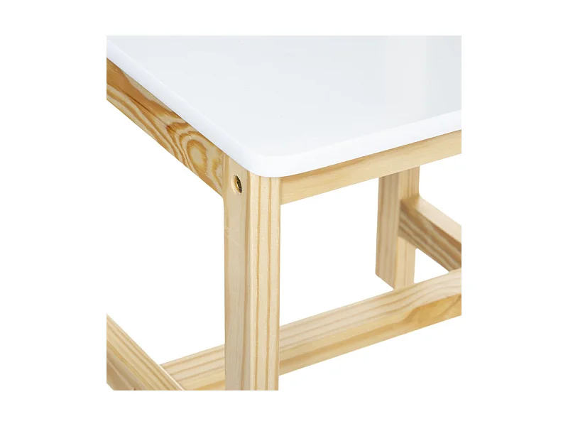 Chaise pour Enfant en bois blanc et naturel H 59 cm