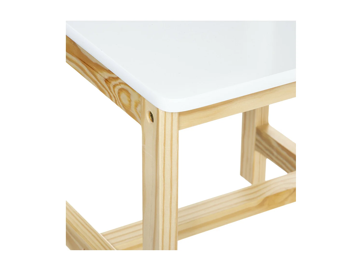 Chaise pour Enfant en bois blanc et naturel H 59 cm