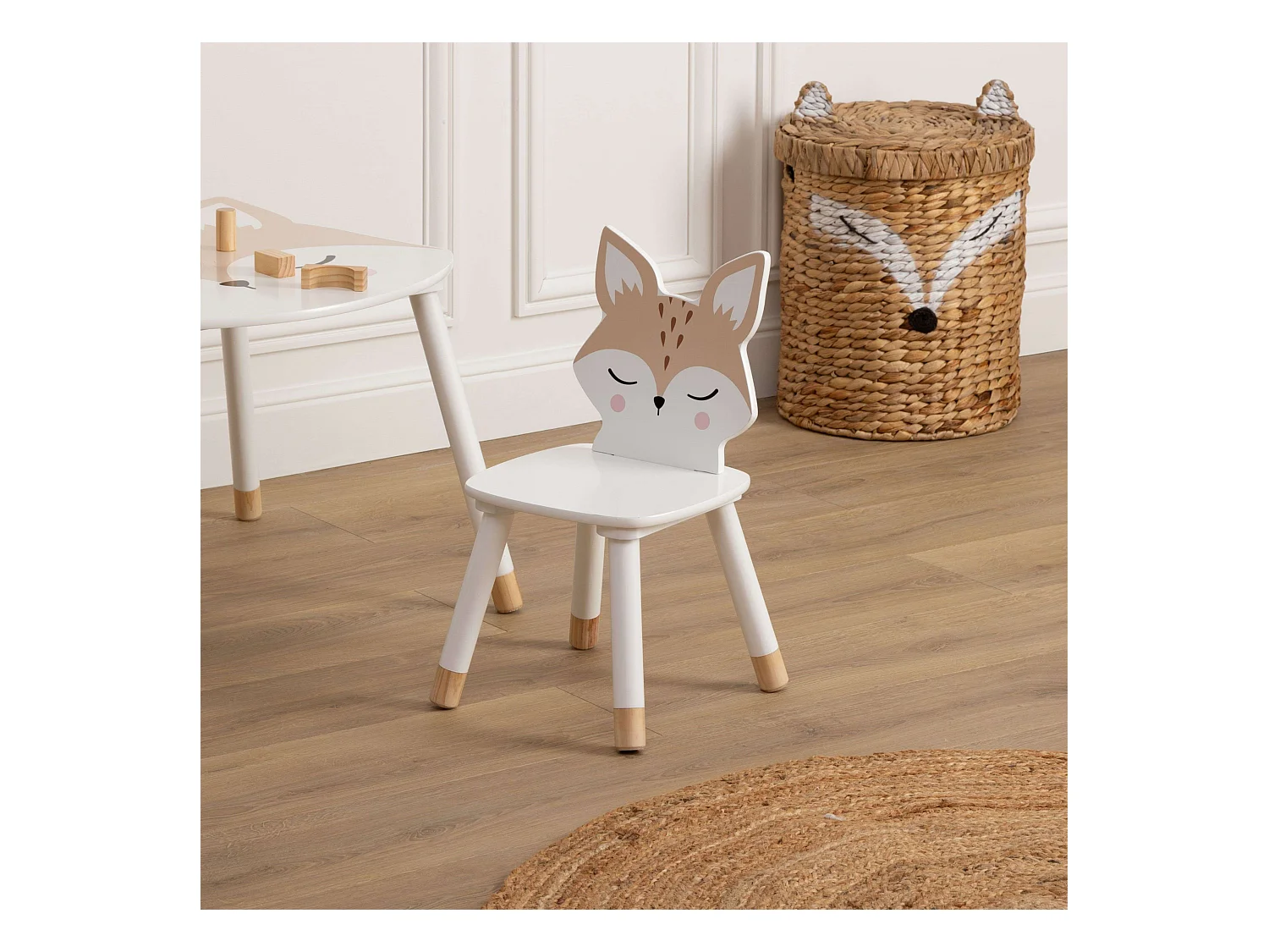 Kinderstuhl MDF weiß 52.5x28x28cm