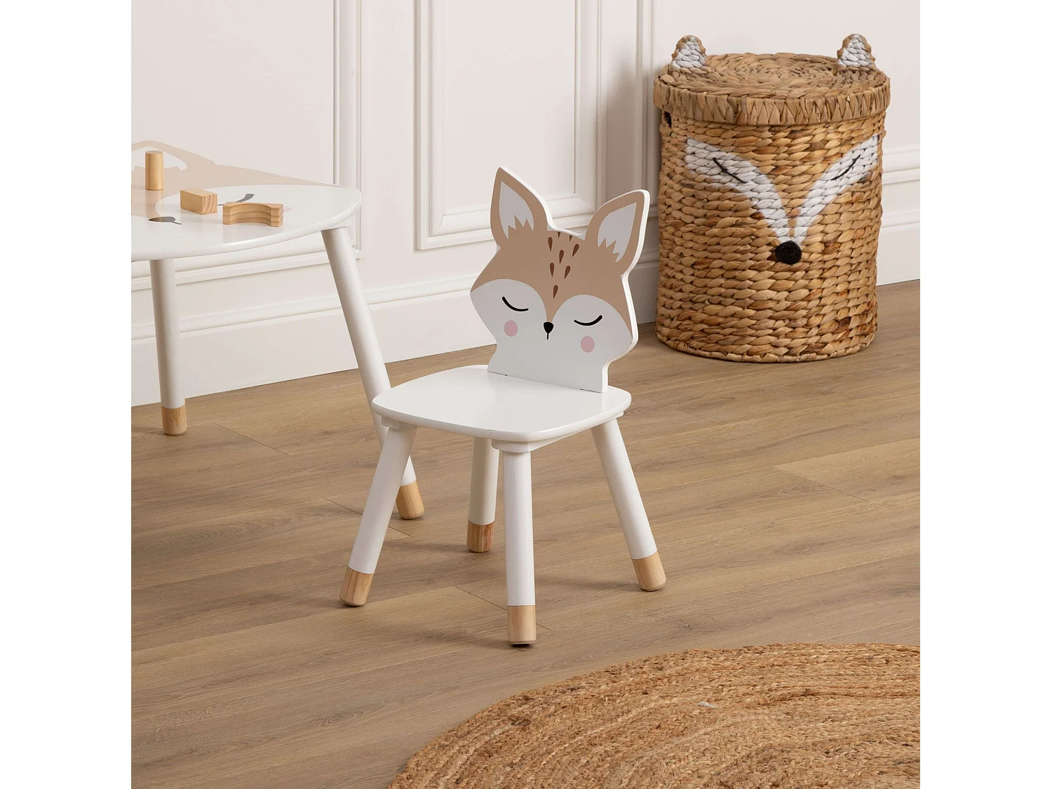 Chaise pour Enfant Renard en Bois H 52.5 cm