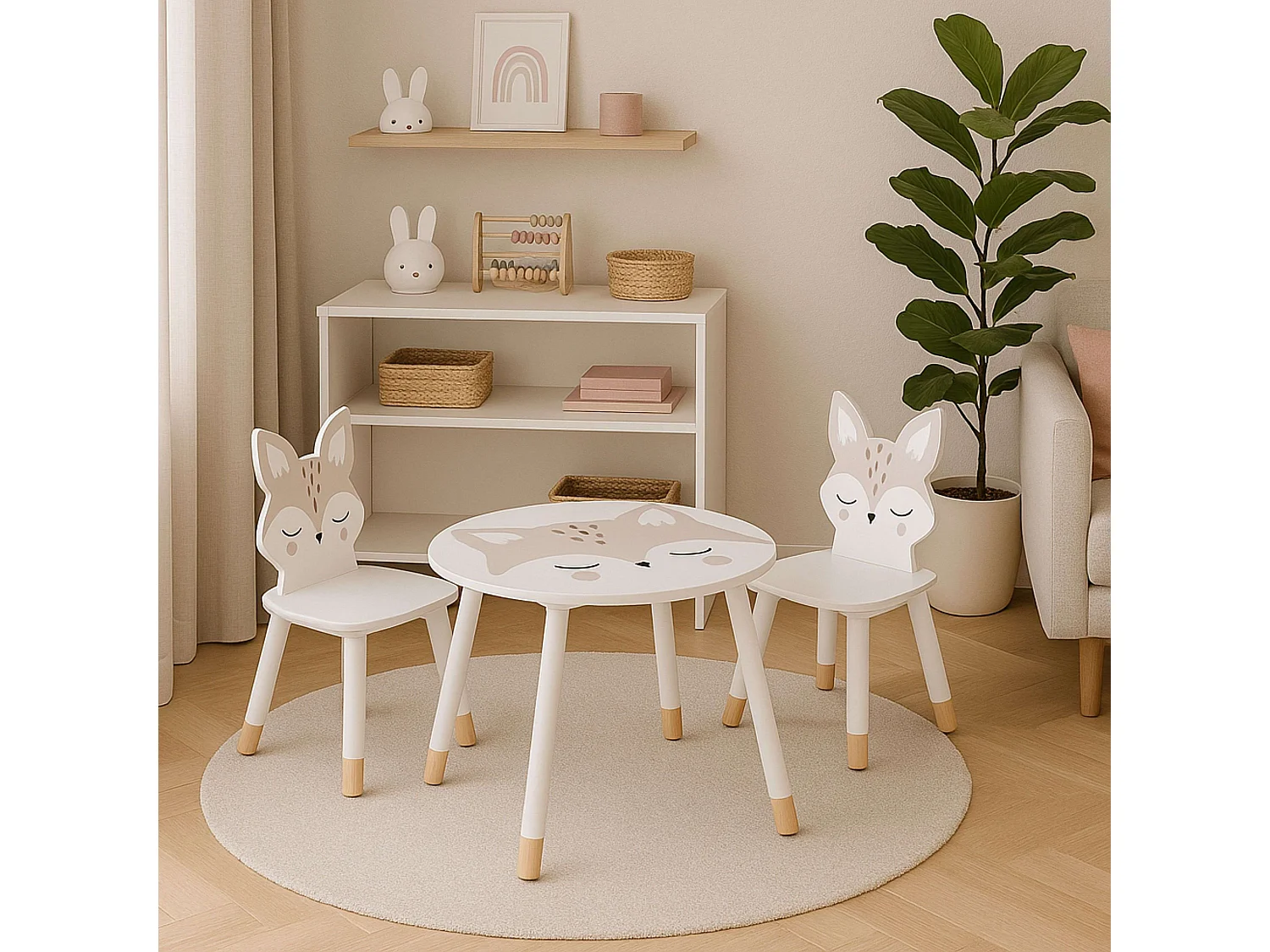 Chaise pour Enfant Renard en Bois H 52.5 cm