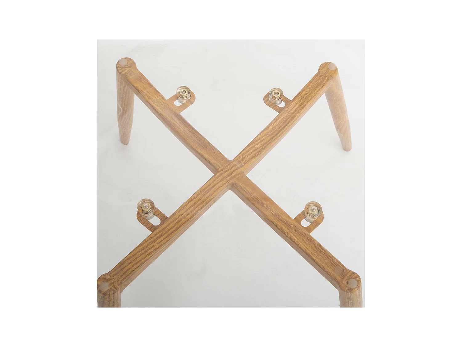 Chaise de table Assise transparente Pieds en métal façon Chêne