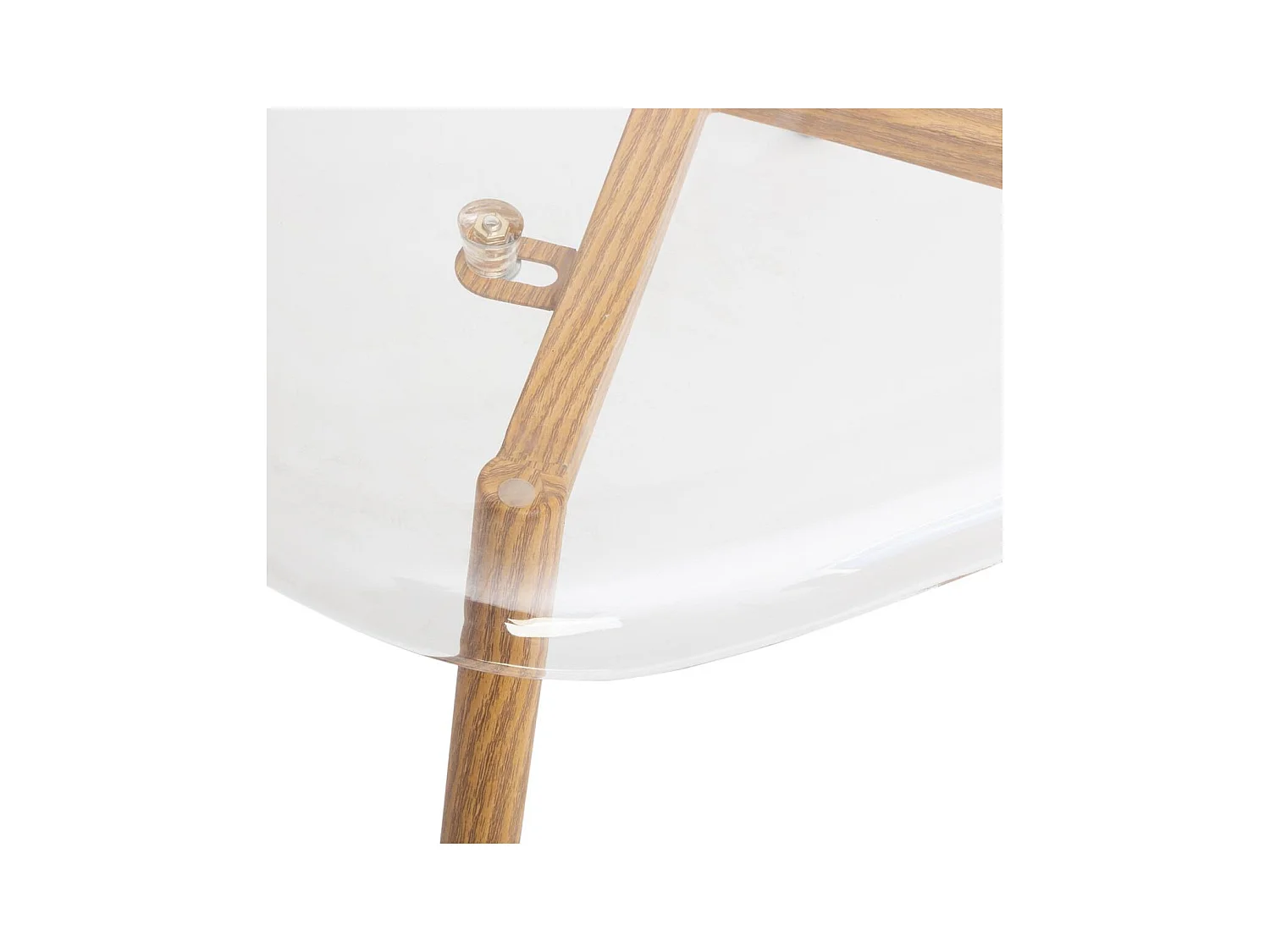 Chaise de table Assise transparente Pieds en métal façon Chêne