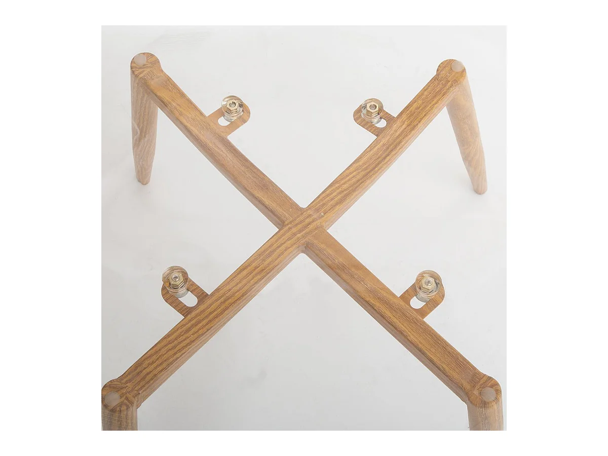 Chaise de table Assise transparente Pieds en métal façon Chêne