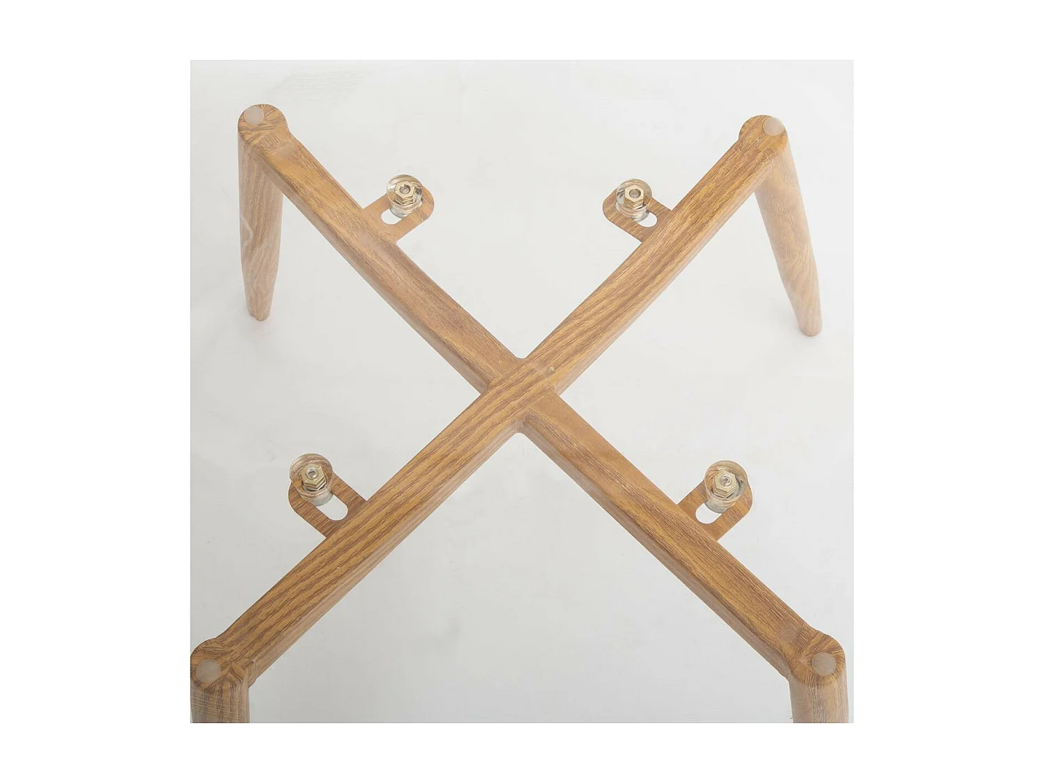 Chaise de table Assise transparente Pieds en métal façon Chêne