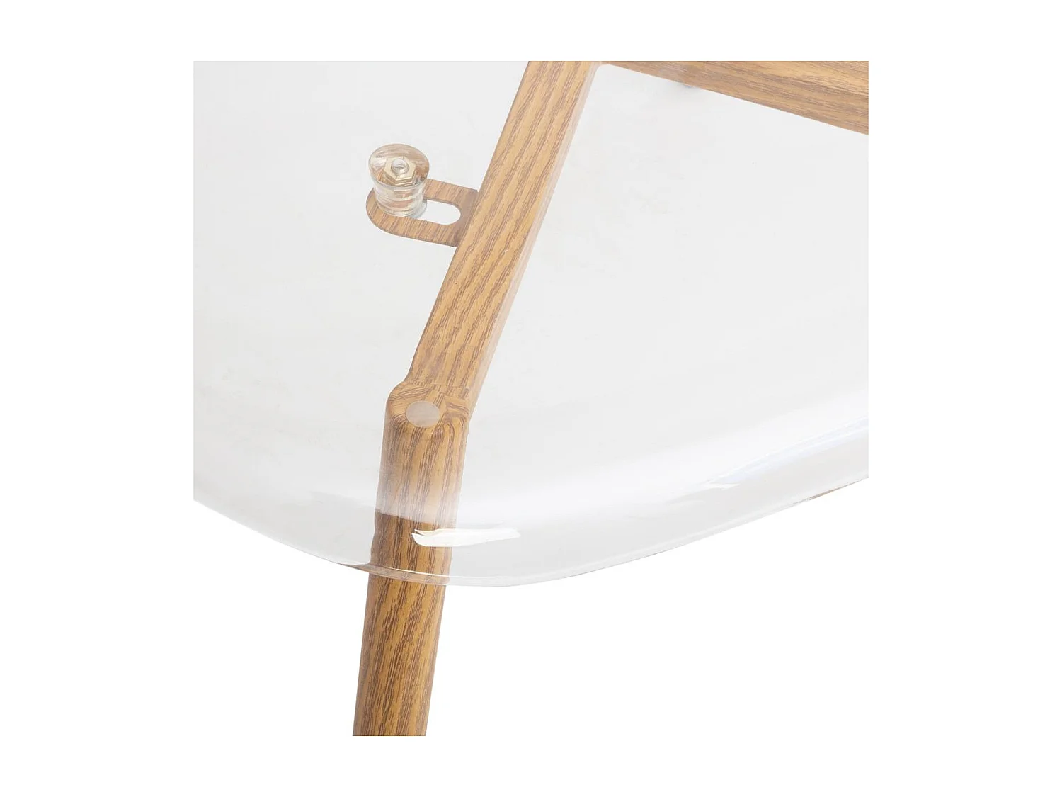 Chaise de table Assise transparente Pieds en métal façon Chêne