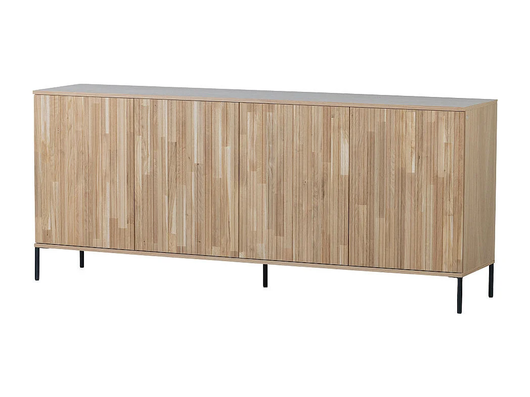 New gravure - Buffet 4 portes en bois L200cm - Bois clair