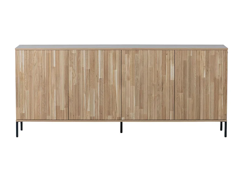 New gravure - Buffet 4 portes en bois L200cm - Bois clair