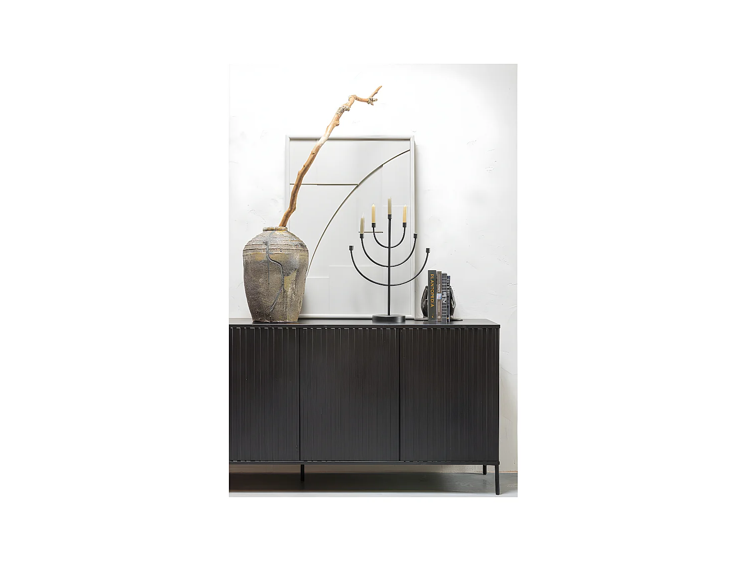 GRAVURE - Cassettiera in pino nero L 200