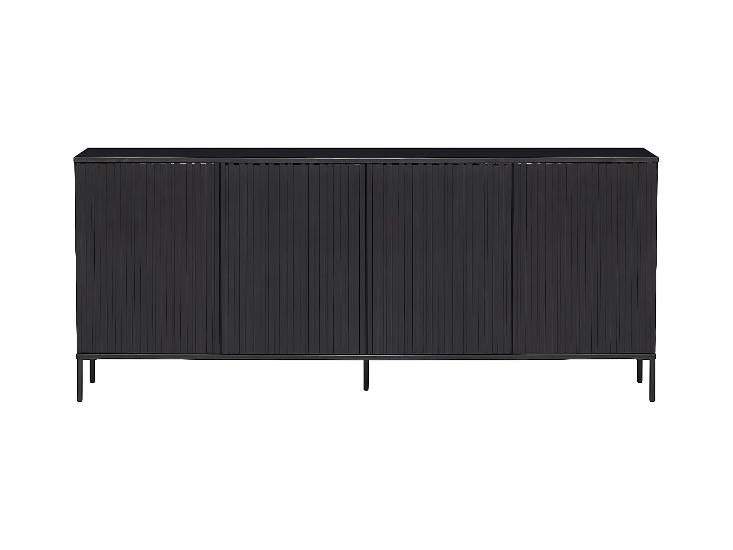 GRAVURE - Buffet en bois de pin noir 200 cm