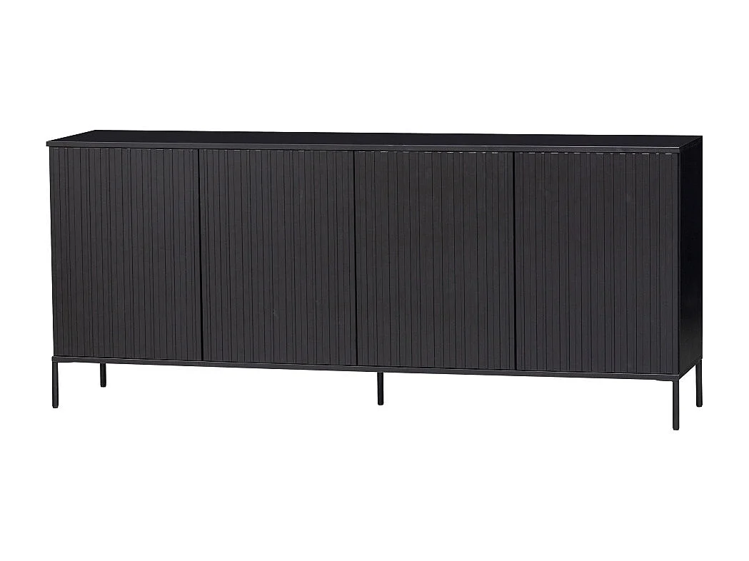 New gravure - Buffet 4 portes en bois L200cm - Noir
