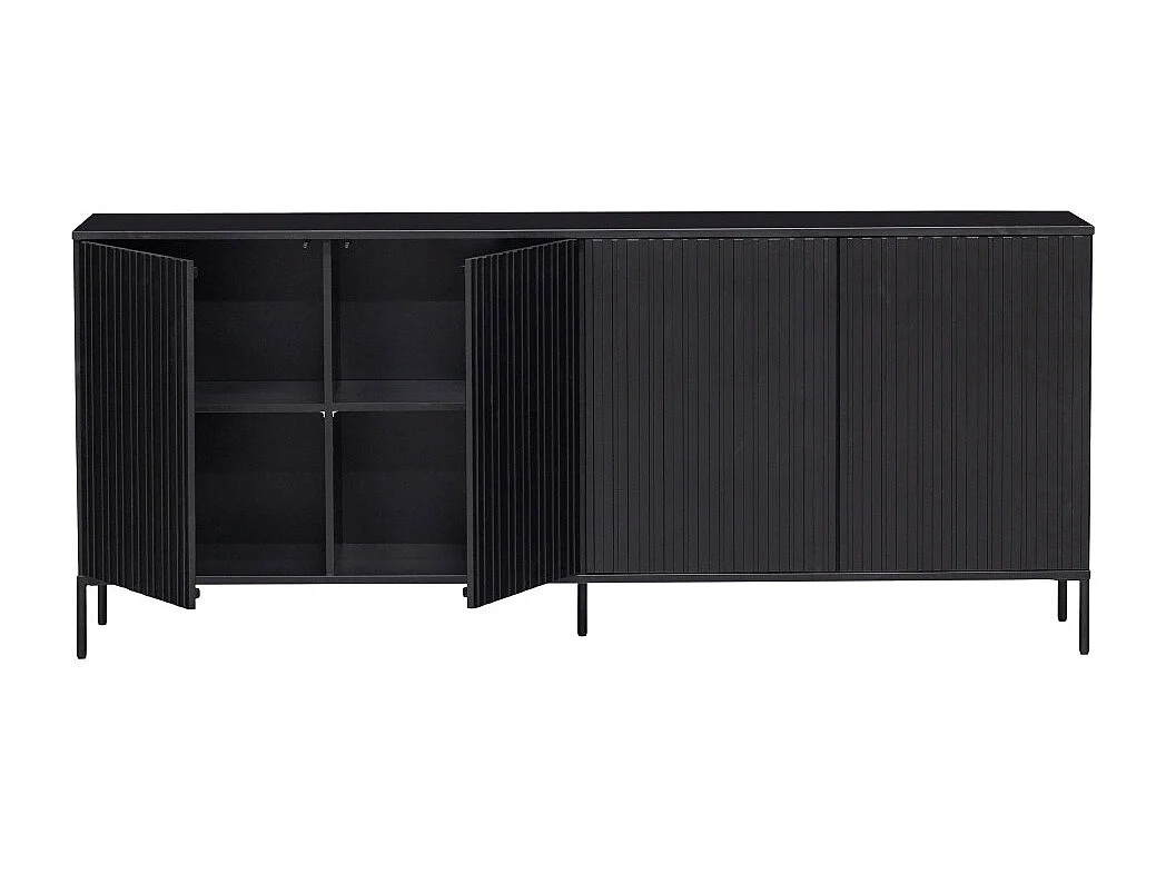 New gravure - Buffet 4 portes en bois L200cm - Noir