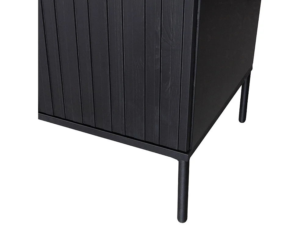 New gravure - Buffet 4 portes en bois L200cm - Noir