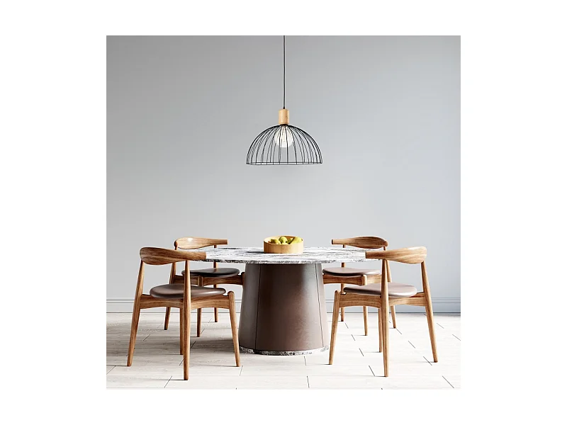 LEDS C4 Lampe à Suspension Contrast Ø487Mm E27 15W Bois Blond 475Lm