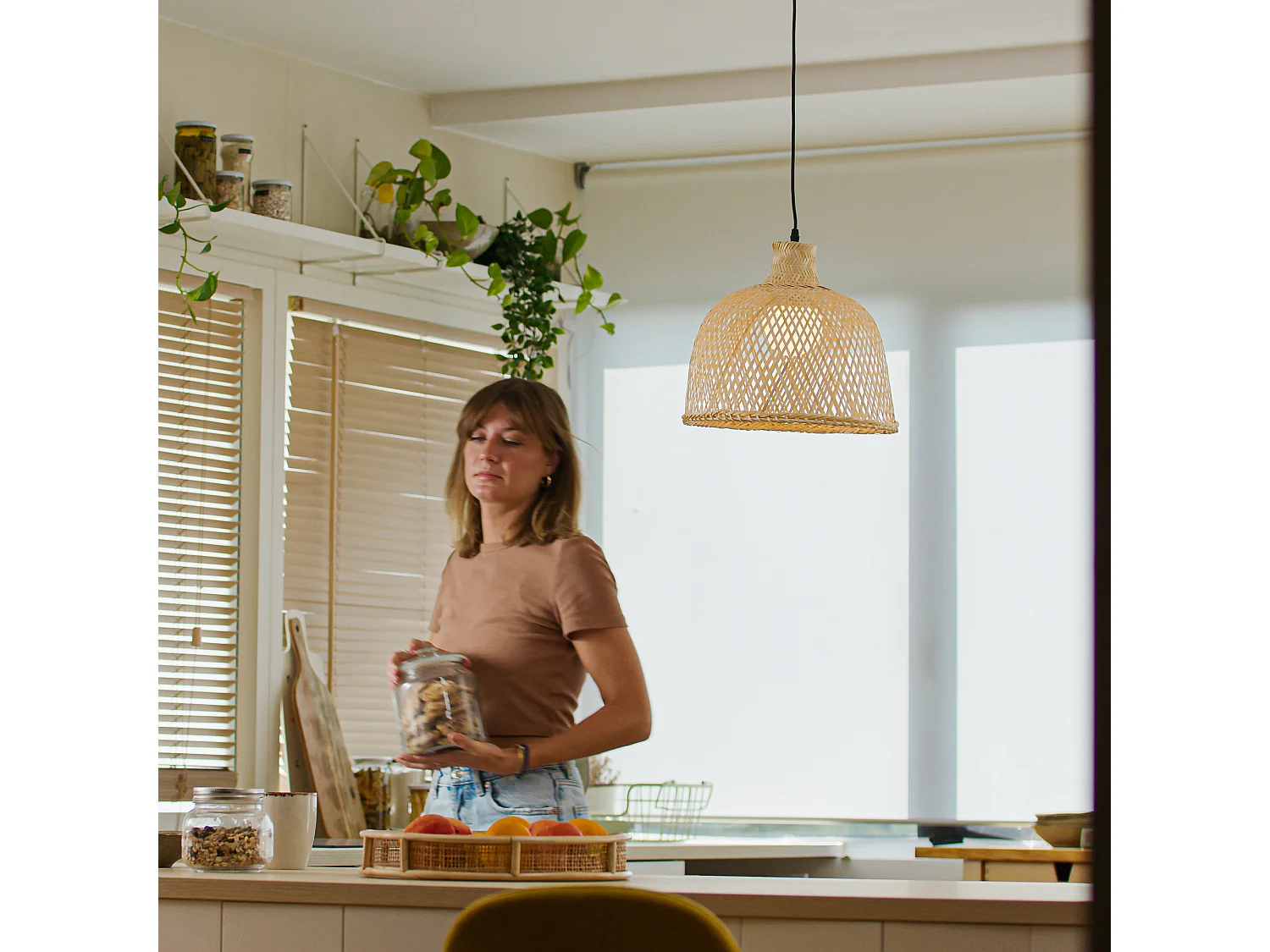 FORLIGHT Lampe à Suspension Ip20 Riba Ø350Mm E27 15W Noir