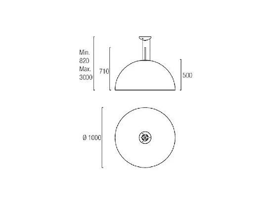LEDS C4 Lampe à Suspension Umbrella Ø1000 E27 15W Argent 1500Lm
