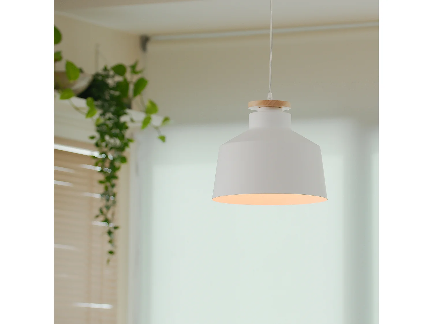 FORLIGHT Lampe à Suspension Ip20 Nube Ø300Mm E27 15W Blanc 630Lm