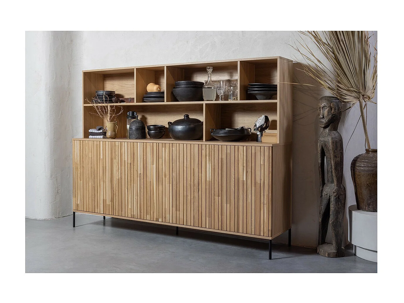 GRAVURE - Geschirrschrank Natureiche