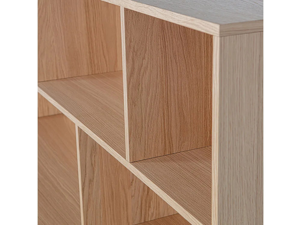 New Gravure - Buffet en bois 7 niches L200cm - Bois clair