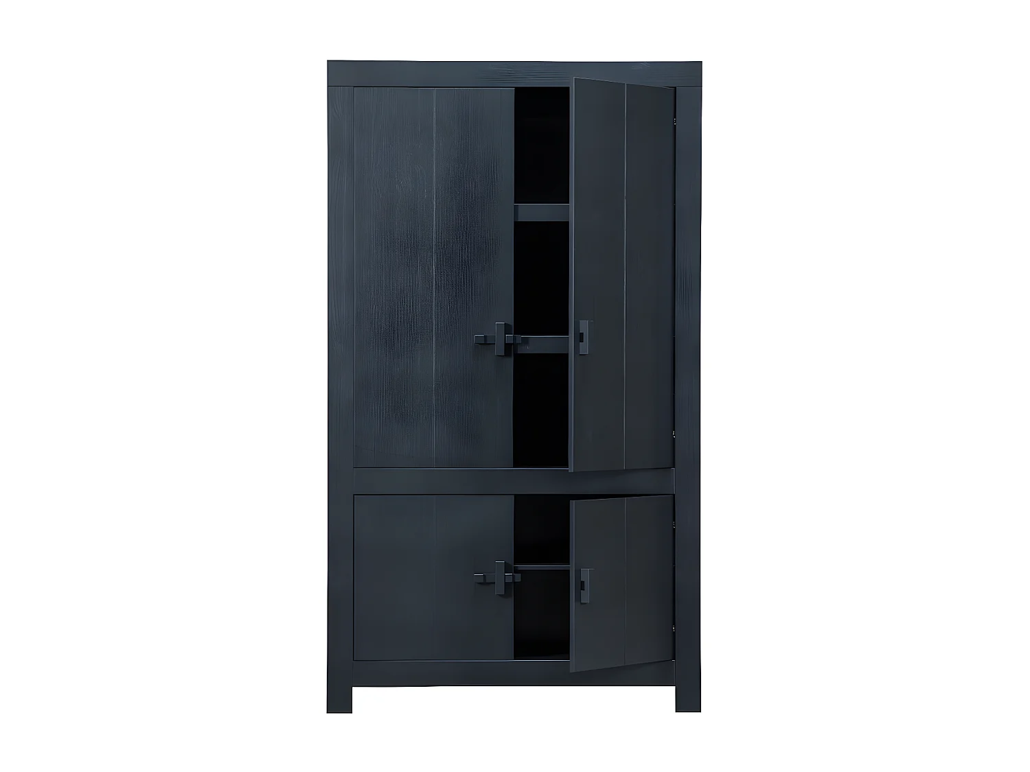 BENSON - Armoire en bois de pin noir H 200