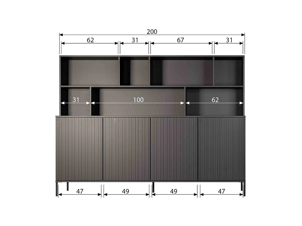 GRAVURE - Geschirrschrank aus Schwarzkiefer