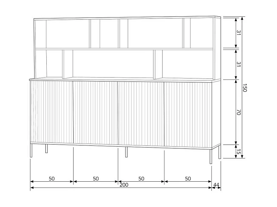 GRAVURE - Geschirrschrank aus Schwarzkiefer