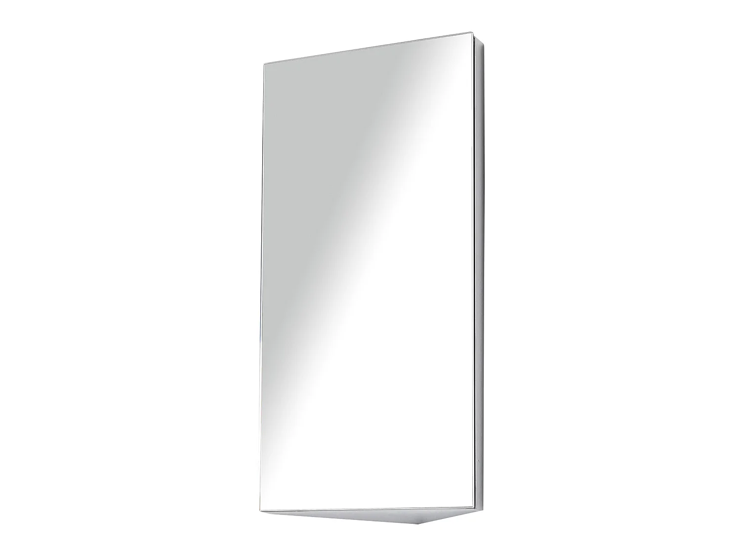 Armoire miroir salle de bain armoire de toilette murale meuble d'angle 2 étagères dim. 30L x 18,4l x 60H cm acier inox.