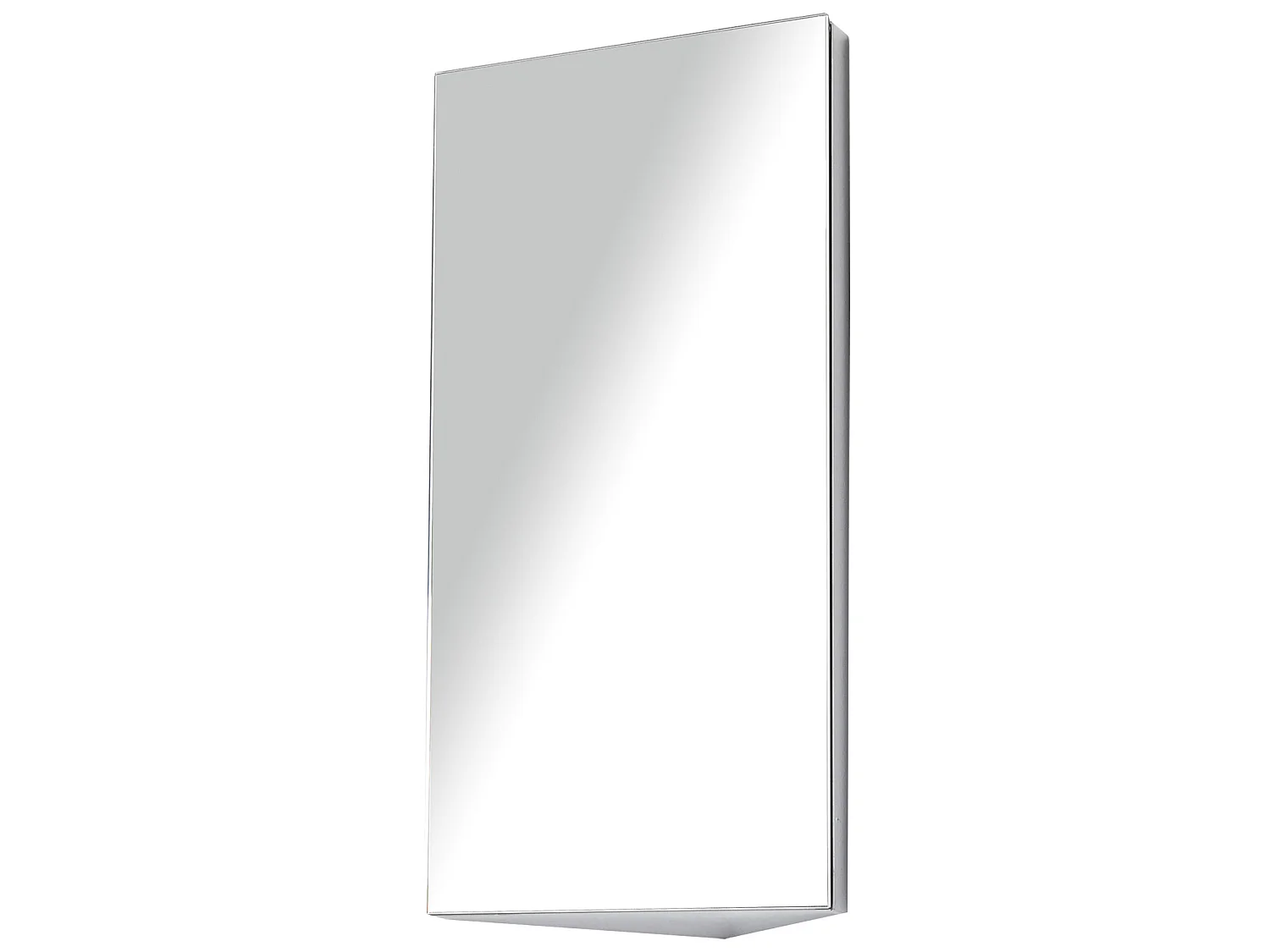 Armoire miroir salle de bain armoire de toilette murale meuble d'angle 2 étagères dim. 30L x 18,4l x 60H cm acier inox.