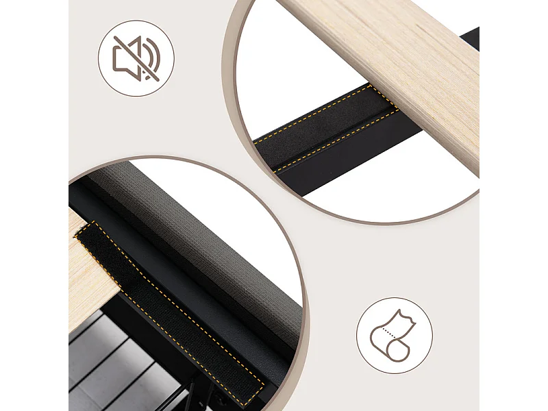 Gepolstertes Bett 90x200 cm, mit LED + 2 USB-Anschlüssen + 2 EU-Steckdosen + 2 Schubladen, Lattenrost, Grau