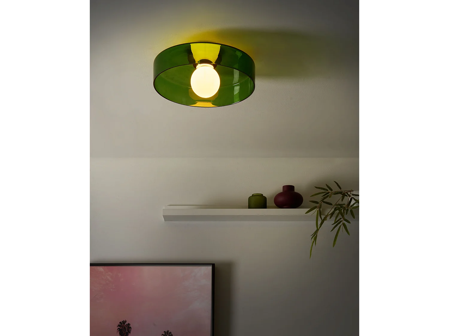 Plafonnier LUGUSE Verre Vert