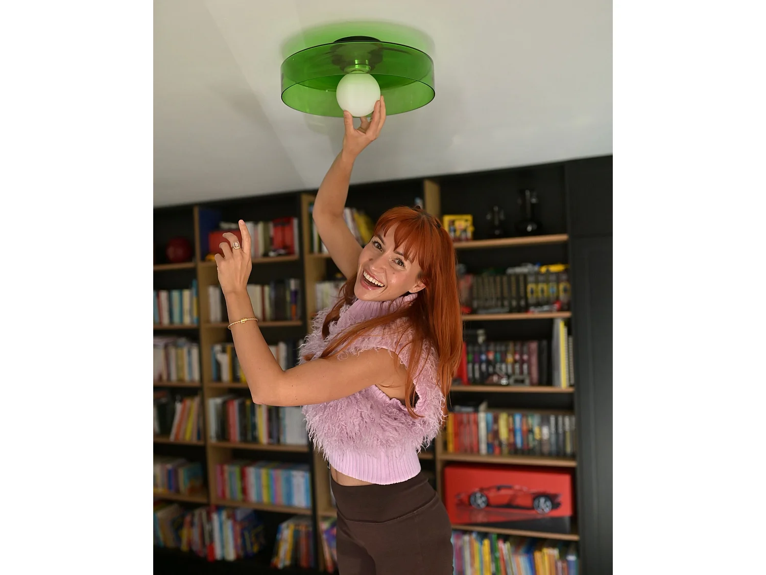 Plafonnier LUGUSE Verre Vert