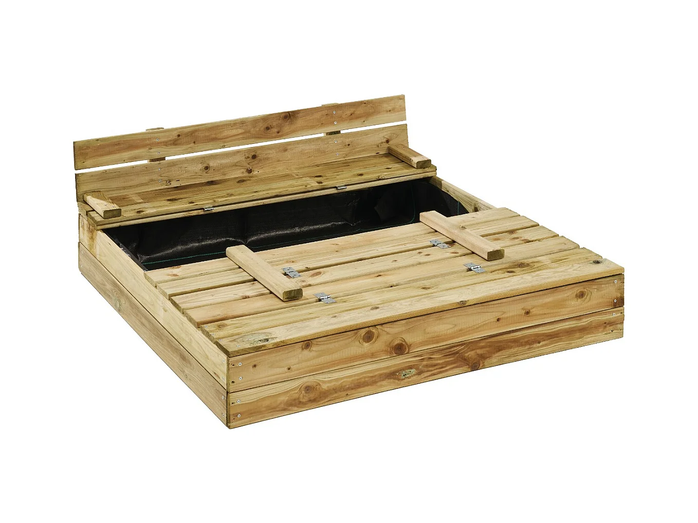 KANGUI - Bac à sable en bois PEFC avec couvercle et bancs