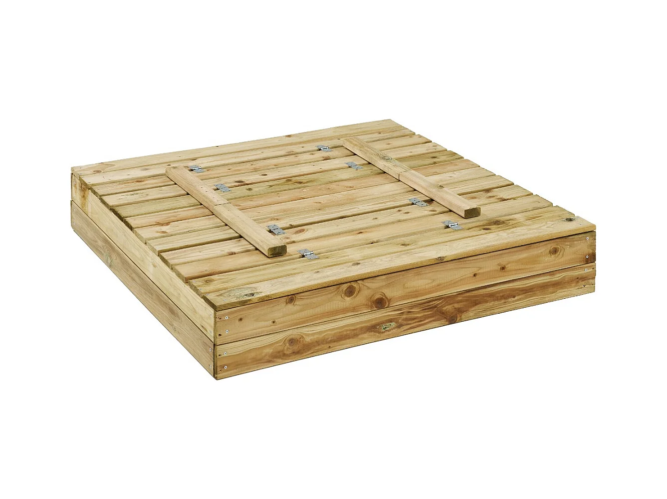 KANGUI - Bac à sable en bois PEFC avec couvercle et bancs