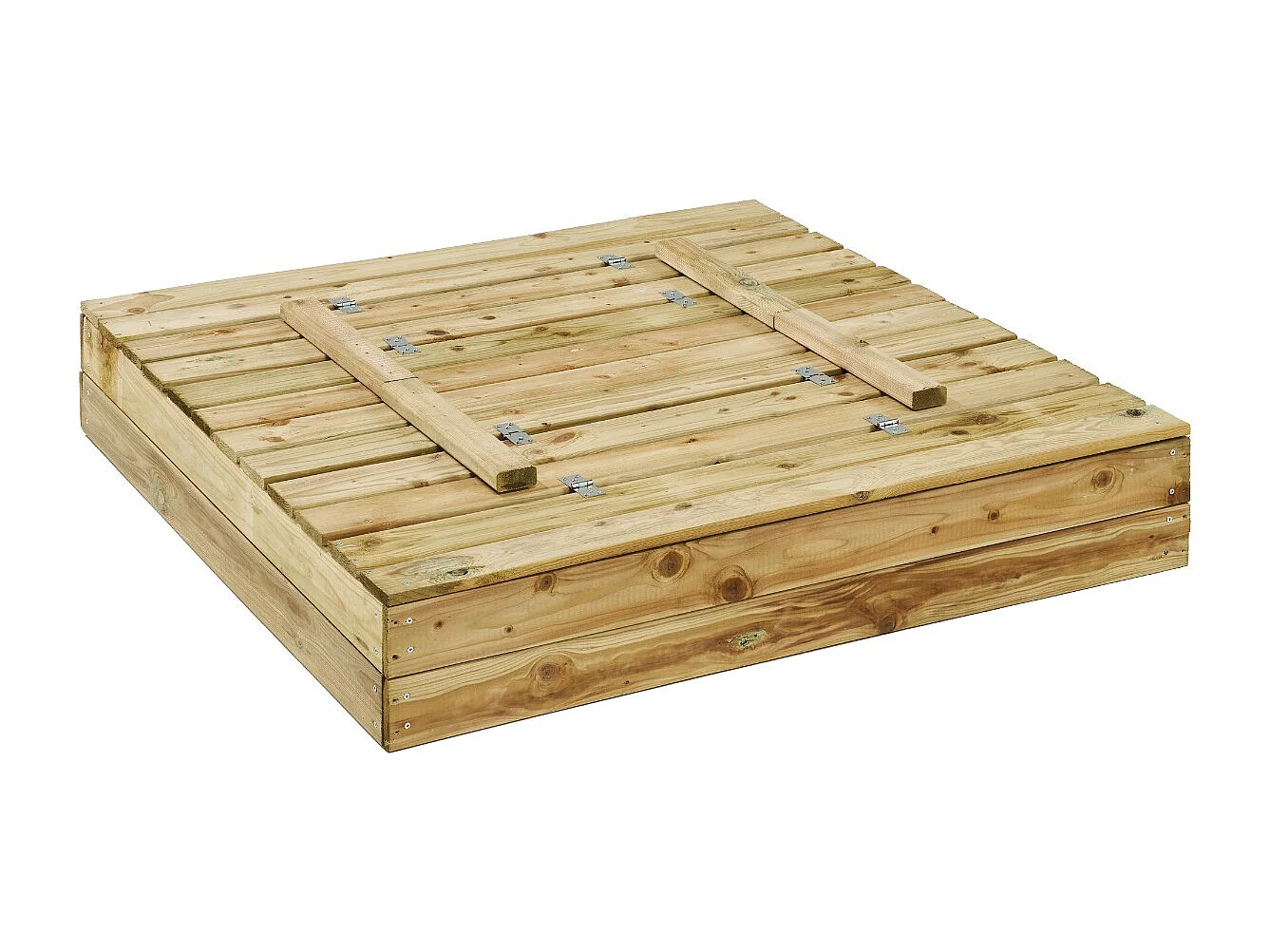 KANGUI - Bac à sable en bois PEFC avec couvercle et bancs