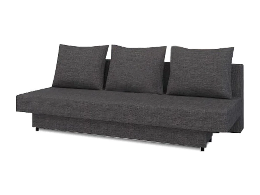 Canapé droit 3 places SAMARA convertible en tissu - Gris anthracite