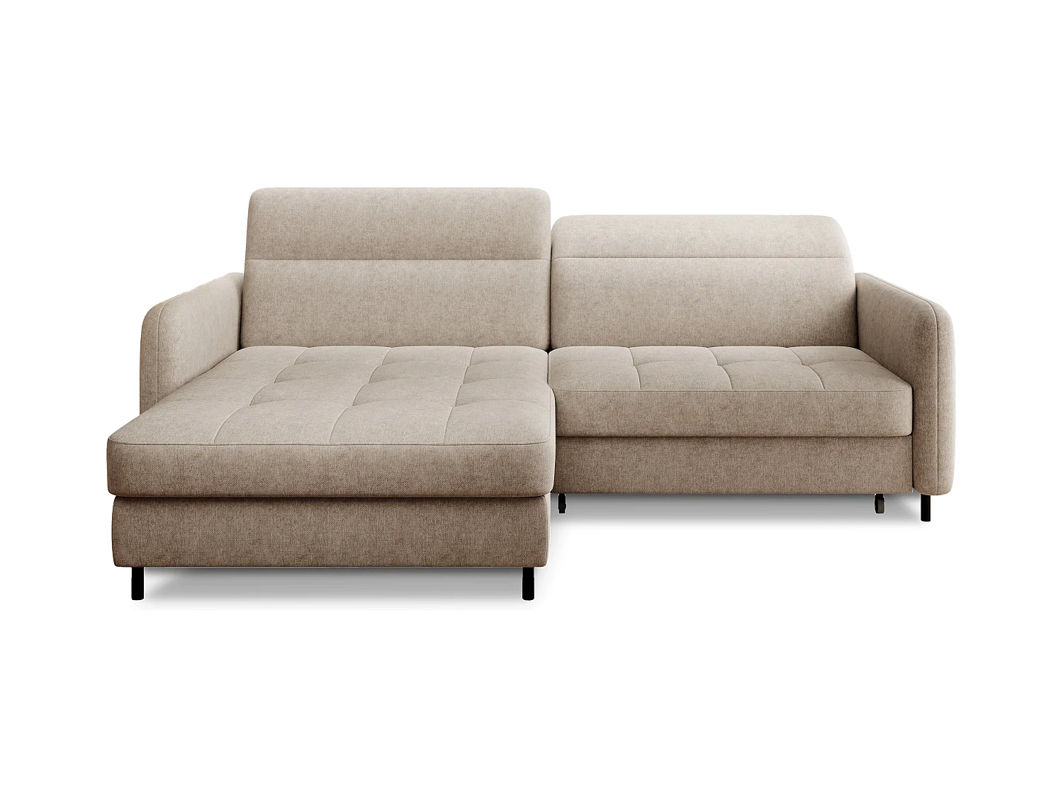 Petit canapé d’angle convertible tissu Kunder-Beige foncé-angle gauche