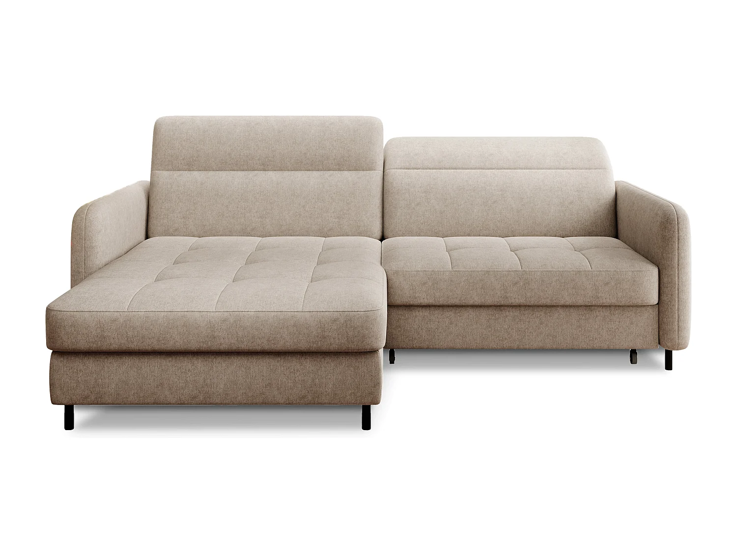 Petit canapé d’angle convertible tissu Kunder-Beige foncé-angle gauche