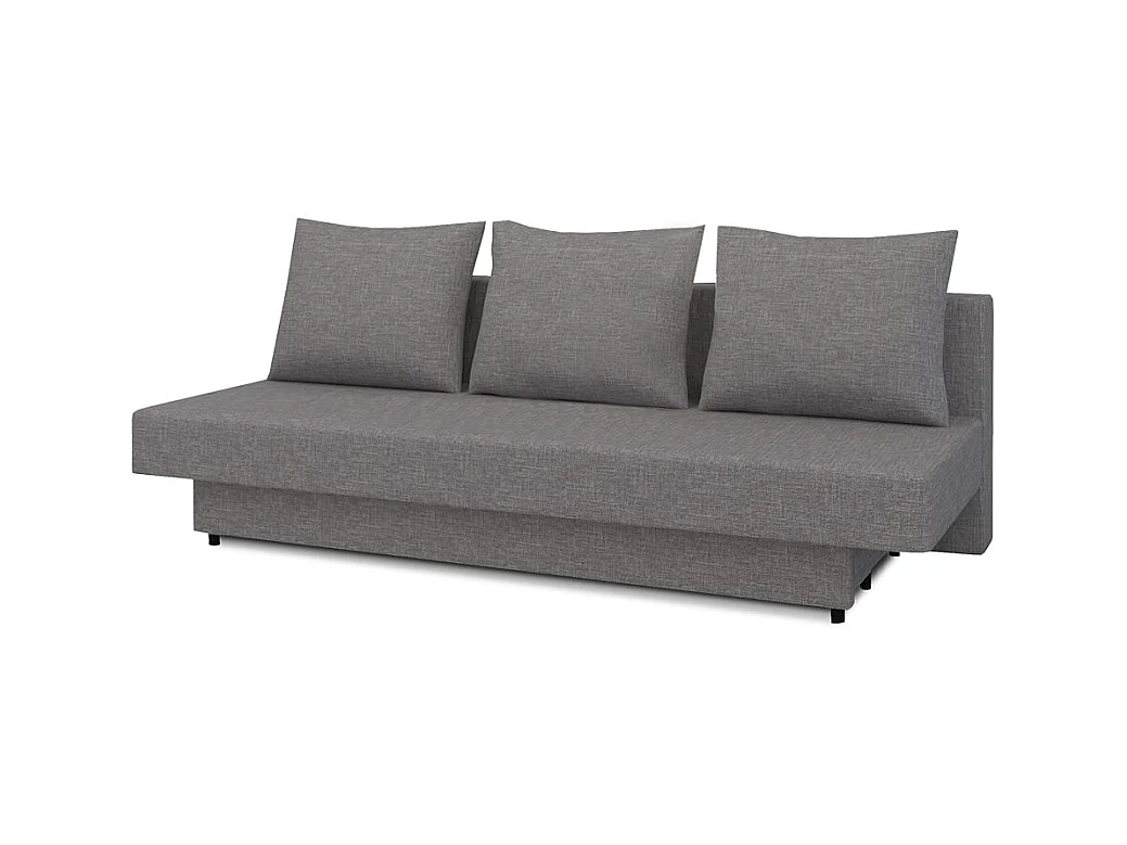 Canapé droit 3 places SAMARA convertible en tissu - Gris clair