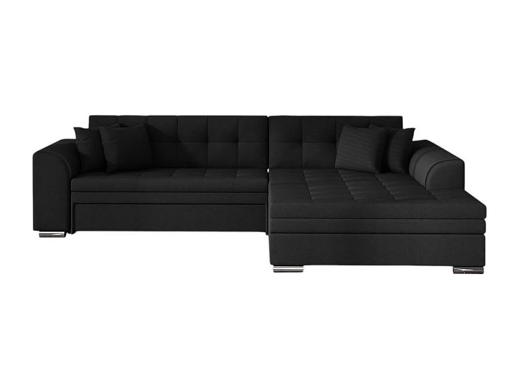 Canapé d'angle droit 4 places NILA convertible en tissu - Gris anthracite