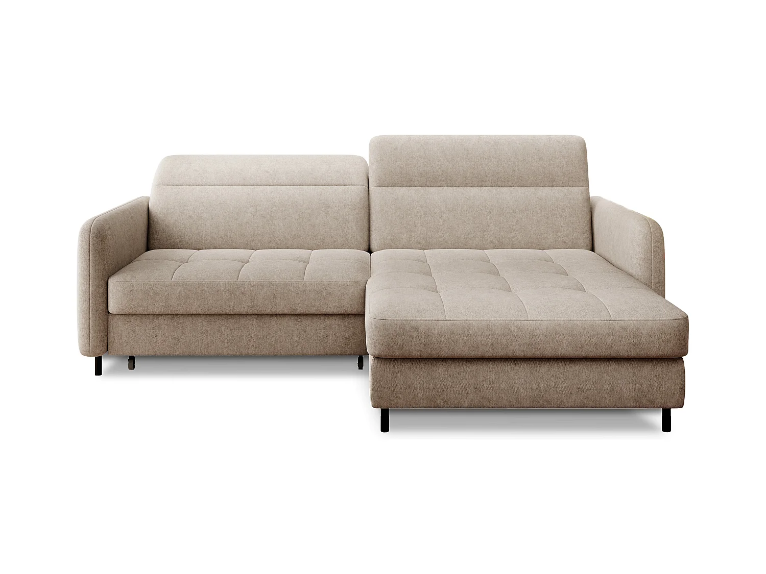 Petit canapé d’angle convertible tissu Kunder-Beige foncé-angle droit