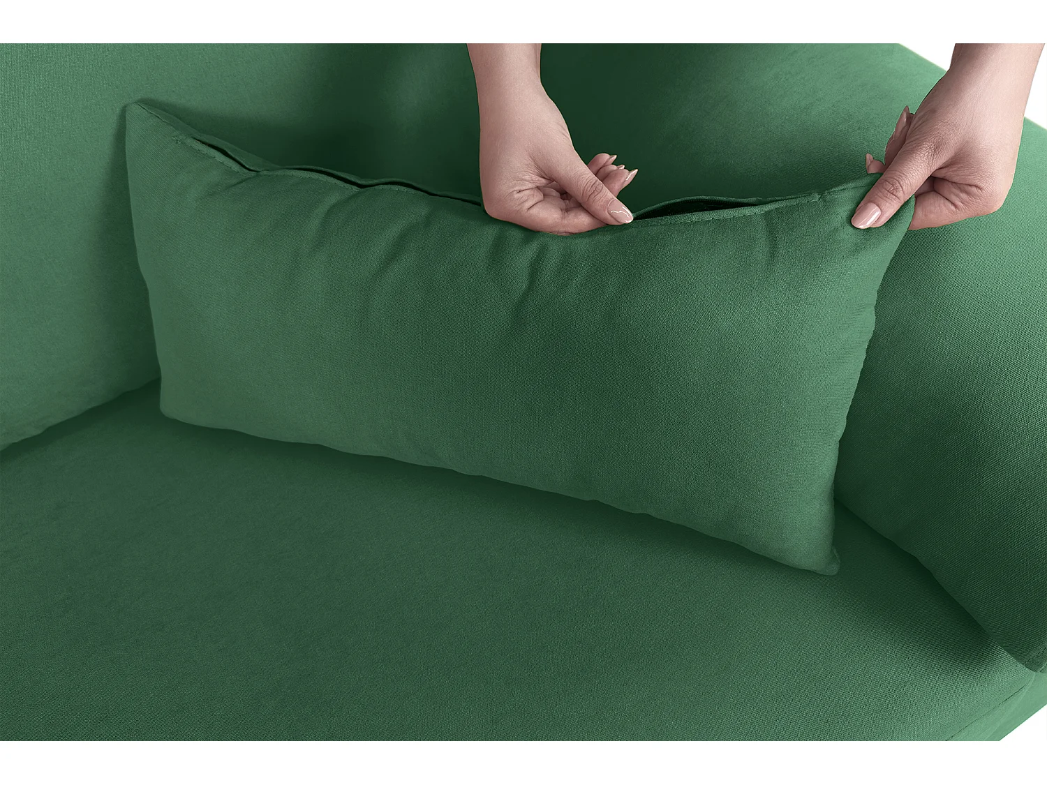 Divano angolare 3 posti con chaise longue sinistra tessuto verde abete – Washington
