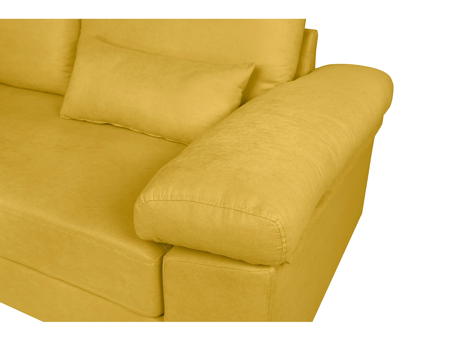 Divano angolare 3 posti con chaise longue sinistra tessuto giallo – Washington