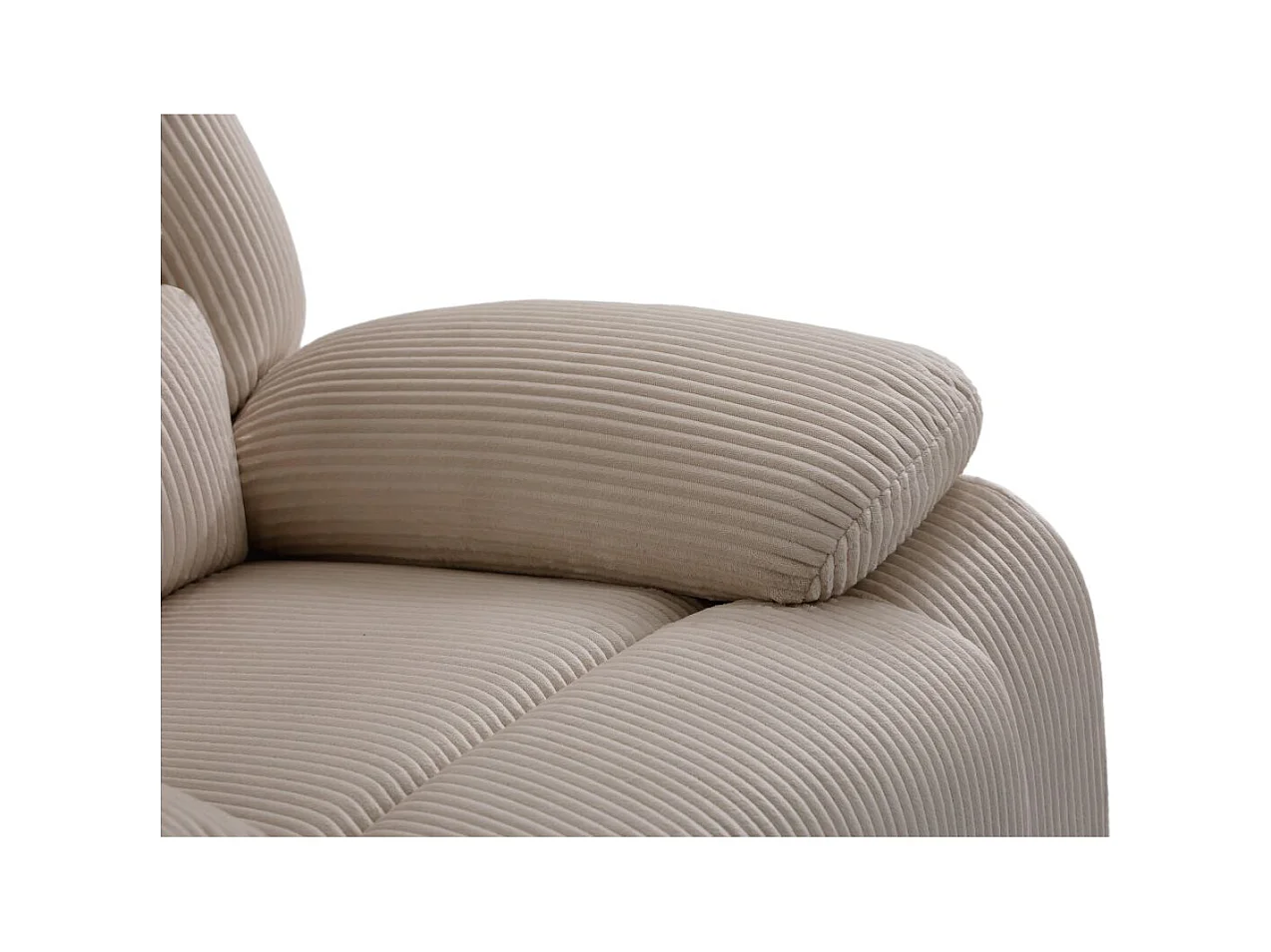 RELAXXO - Canapé de relaxation manuel 3 places LEO en velours côtelé - Taupe